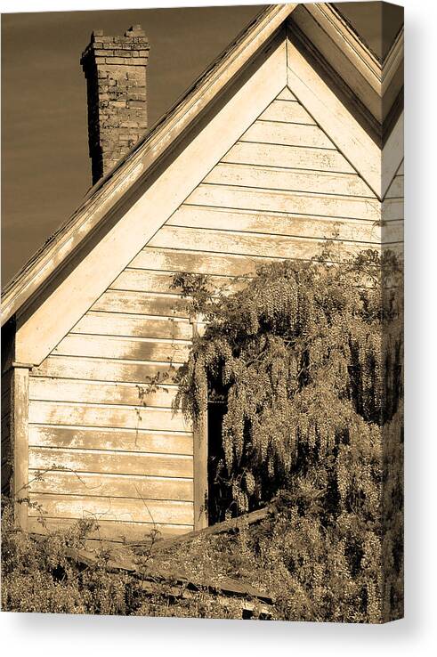 Wisteria Canvas Print featuring the photograph Leisy House Revisted by Everett Bowers