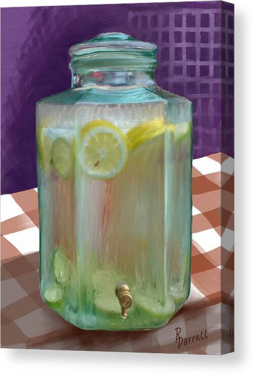 Oil Painting Canvas Print featuring the digital art Lemon Limeade by Ric Darrell