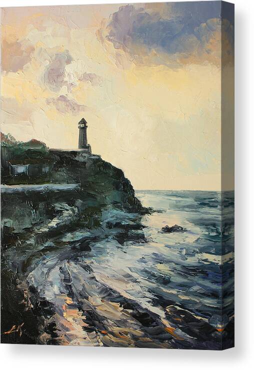 Lighthouse Canvas Print featuring the painting Lighthouse by Luke Karcz