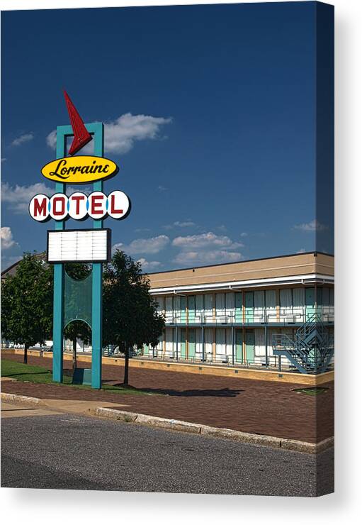Lorraine Motel Canvas Print featuring the photograph Lorraine Motel Sign by Joshua House