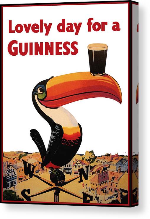 Lovely Day For A Guinness Canvas Print featuring the digital art Lovely Day for a Guinness by Georgia Fowler