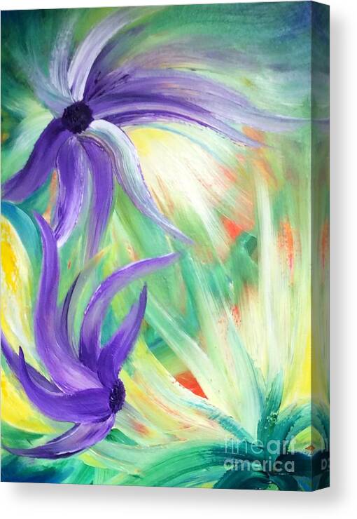 Abstract Canvas Print featuring the painting Lovely by Teresa Wegrzyn