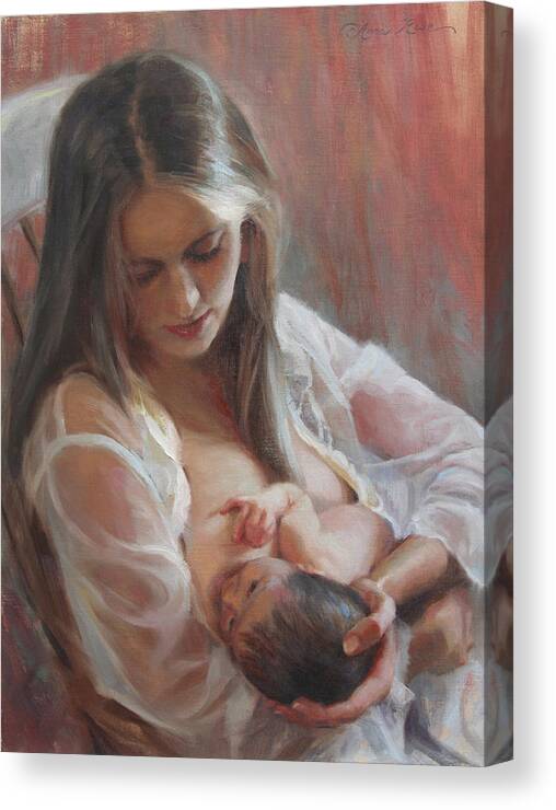 Figure Painting Canvas Print featuring the painting Lullaby by Anna Rose Bain