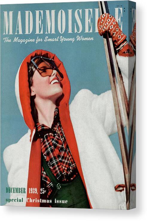 Sport Canvas Print featuring the photograph Mademoiselle Cover Featuring A Skier by Paul D'Ome