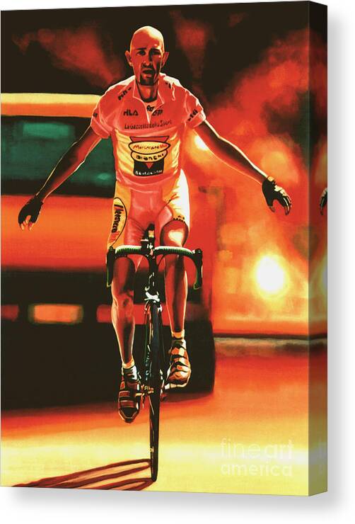 Marco Pantani Canvas Print featuring the painting Marco Pantani by Paul Meijering