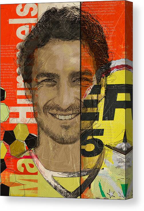 Mats Hummels Canvas Print featuring the painting Mats Hummels by Corporate Art Task Force