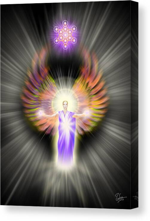 Endre Canvas Print featuring the digital art Metatron by Endre Balogh