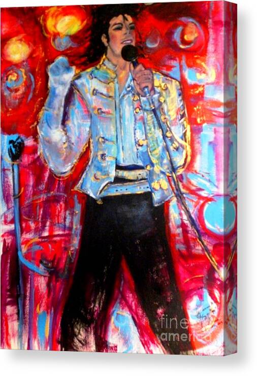 Michael Jackson Canvas Print featuring the painting Michael Jackson I'll Be There by Helena Bebirian