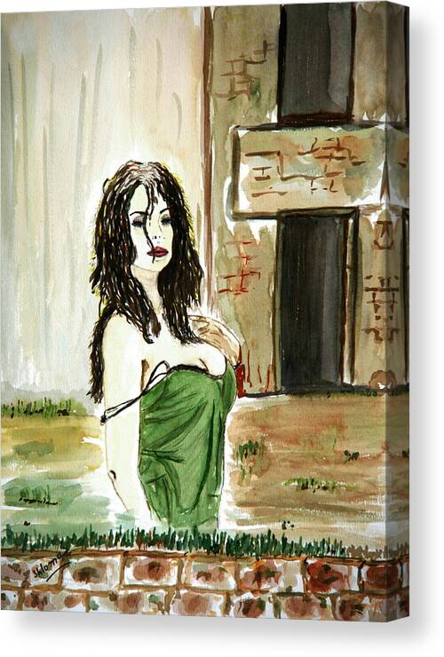 Nude Framed Prints Canvas Print featuring the painting Morning Passion by Shlomo Zangilevitch