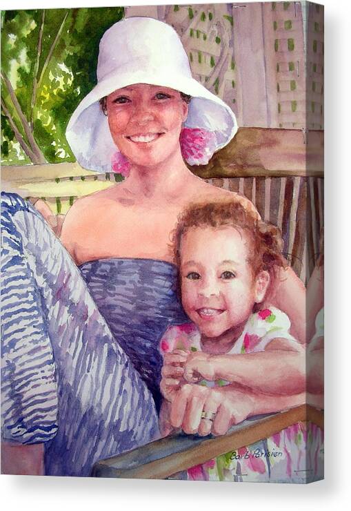  Canvas Print featuring the painting Mother and Daughter by Barbara Parisien