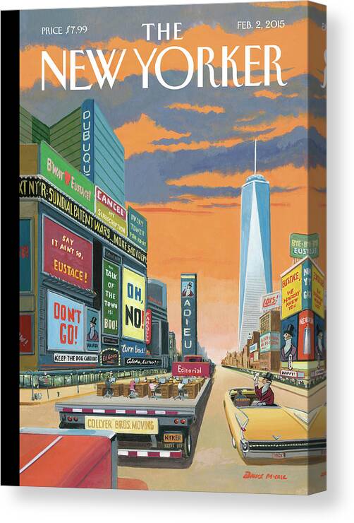 #condenastnewyorkercover Canvas Print featuring the painting Moving Day by Bruce McCall
