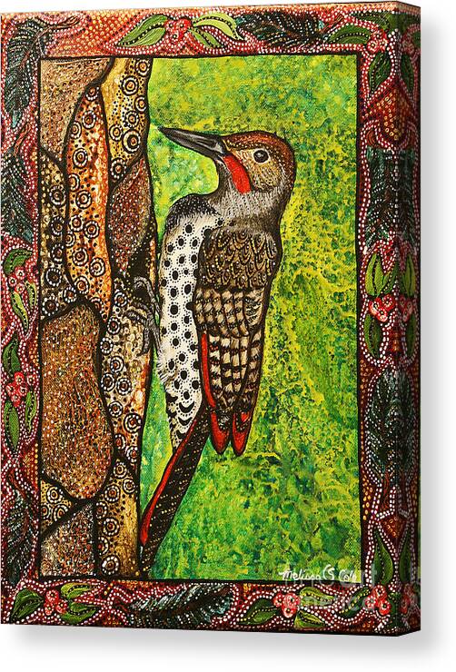 My Friend Flicker Canvas Print featuring the painting My Friend Flicker by Melissa Cole