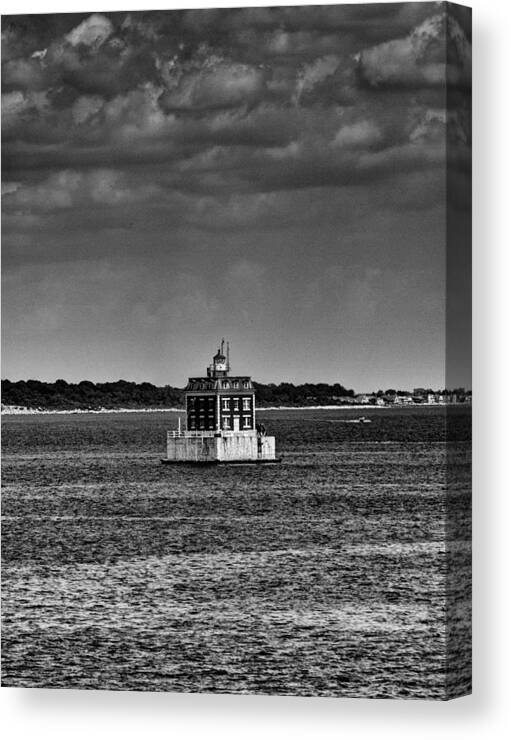 Joshua House Photography Canvas Print featuring the photograph New London Shelf Light Black and White by Joshua House