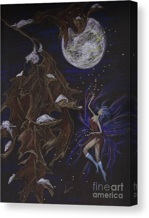 Fairies Canvas Print featuring the drawing New Years Eve by Dawn Fairies