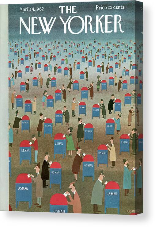 Post Canvas Print featuring the painting New Yorker April 14th, 1962 by Charles E Martin