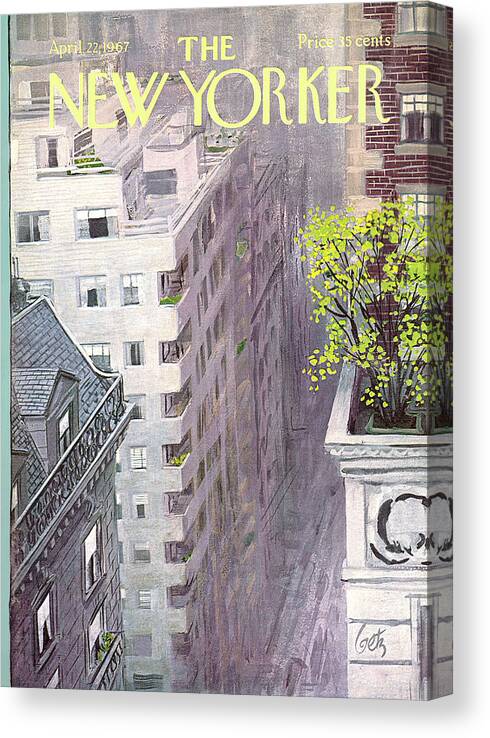 Arthur Getz Agt Canvas Print featuring the painting New Yorker April 22nd, 1967 by Arthur Getz
