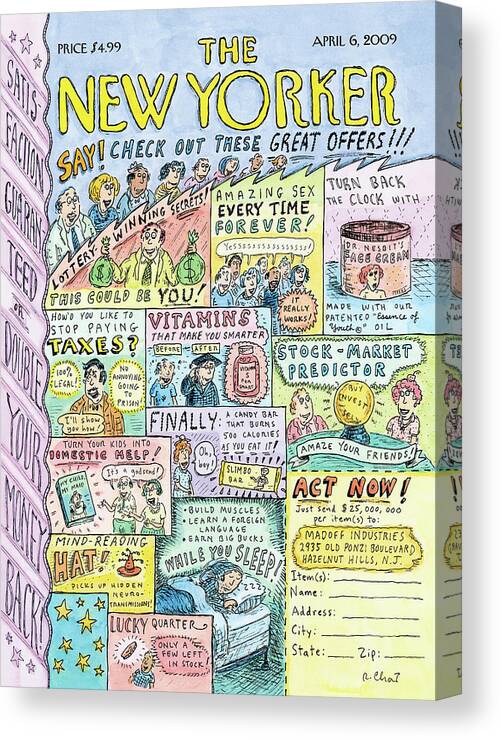 April Fool Canvas Print featuring the painting April Fool by Roz Chast