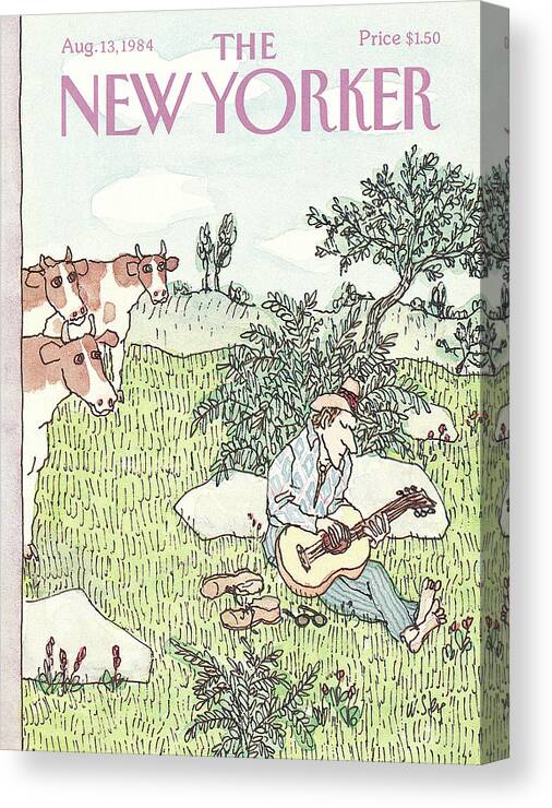Leisure Canvas Print featuring the painting New Yorker August 13th, 1984 by William Steig