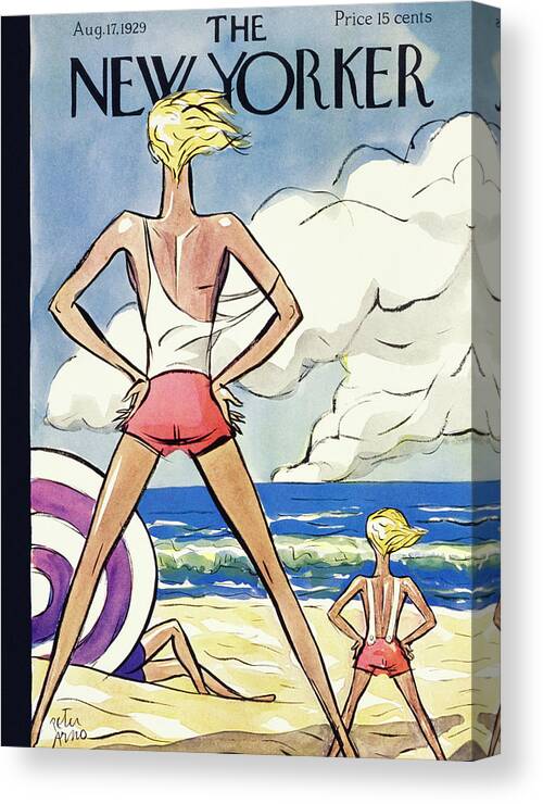 Girl Canvas Print featuring the painting New Yorker August 17 1929 by Peter Arno