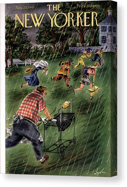 Nature Canvas Print featuring the painting New Yorker August 20th, 1949 by Constantin Alajalov