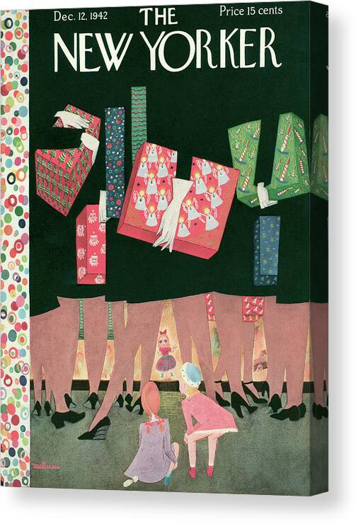 Christmas Canvas Print featuring the painting New Yorker December 12, 1942 by Christina Malman