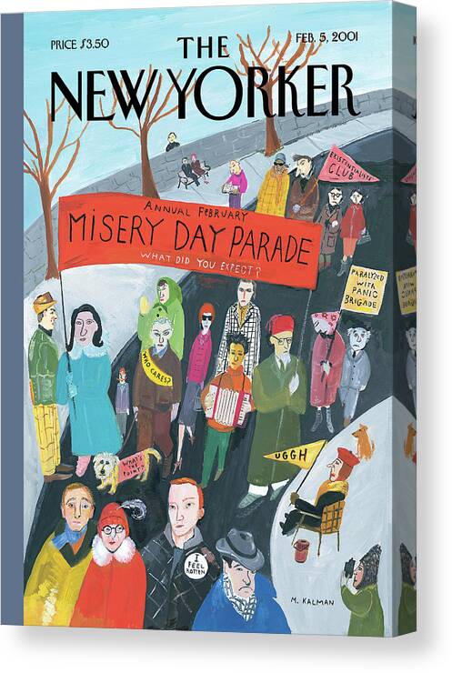 Misery Day Parade Canvas Print featuring the painting Misery Day Parade by Maira Kalman