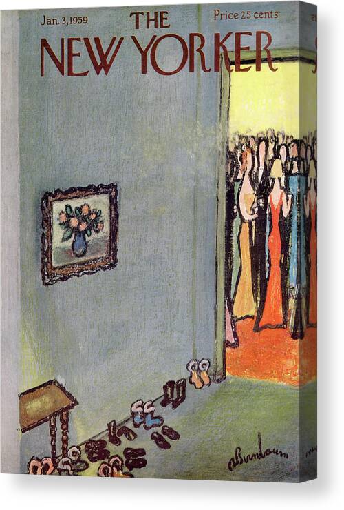 Abe Birnbaum Abi Canvas Print featuring the painting New Yorker January 3rd, 1959 by Abe Birnbaum
