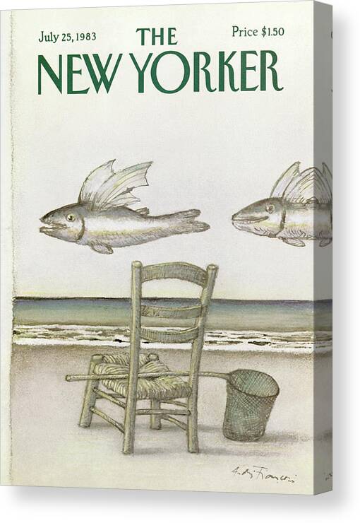 Sea Canvas Print featuring the painting New Yorker July 25th, 1983 by Andre Francois