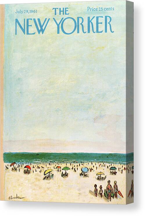 Sea Canvas Print featuring the painting New Yorker July 29th, 1961 by Abe Birnbaum