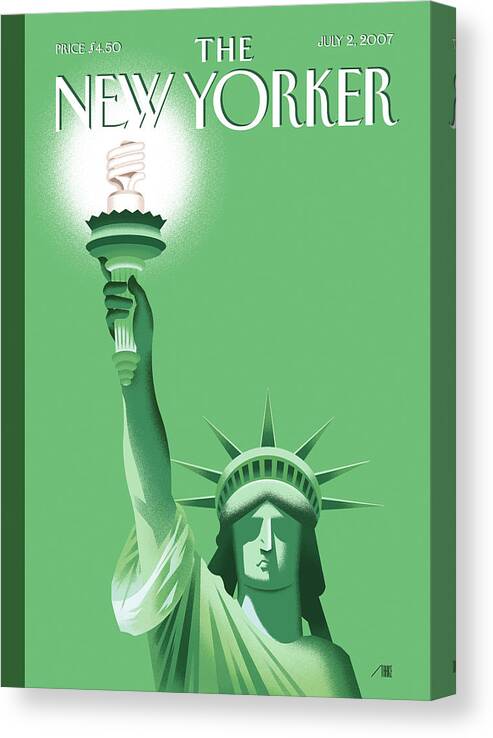 Liberty Canvas Print featuring the painting Bright Idea by Bob Staake