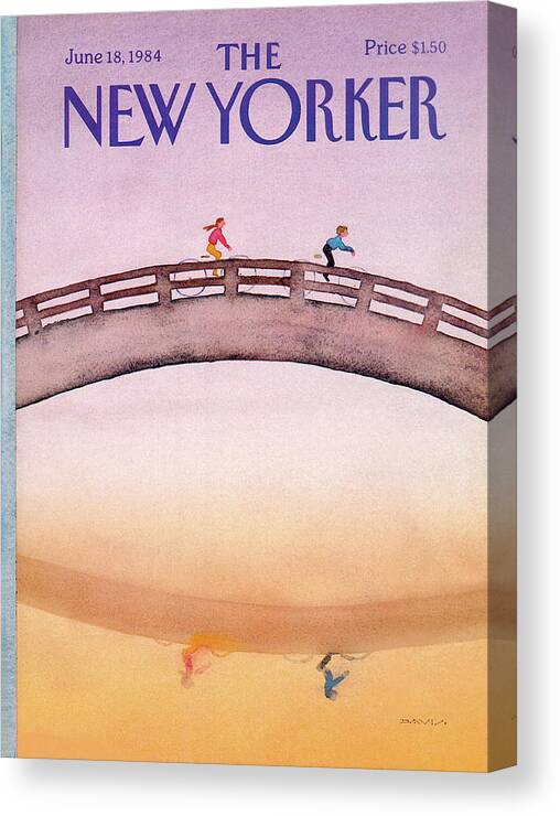 Bridge Canvas Print featuring the painting New Yorker June 18th, 1984 by Susan Davis