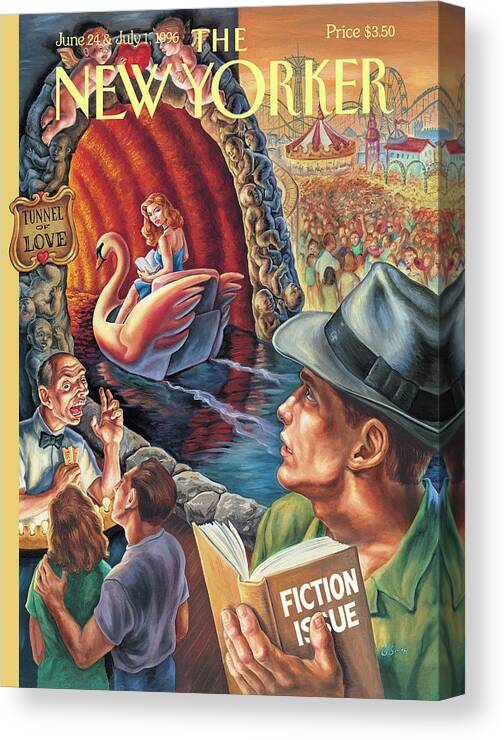 Tunnel Of Love Canvas Print featuring the painting New Yorker June 24th, 1996 by Owen Smith