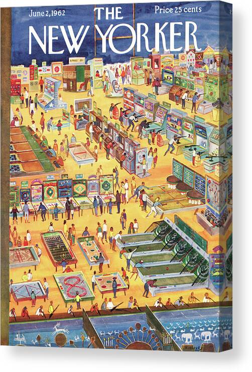Carnival Canvas Print featuring the painting New Yorker June 2nd, 1962 by Anatol Kovarsky