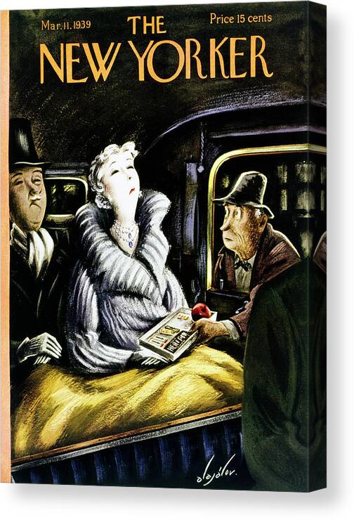 Vehicle Canvas Print featuring the painting New Yorker March 11 1939 by Constantin Alajalov