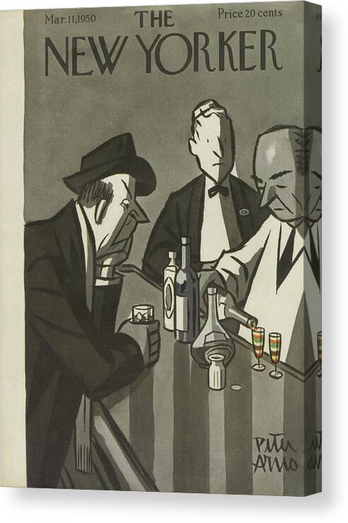 Drinking Canvas Print featuring the painting New Yorker March 11th, 1950 by Peter Arno