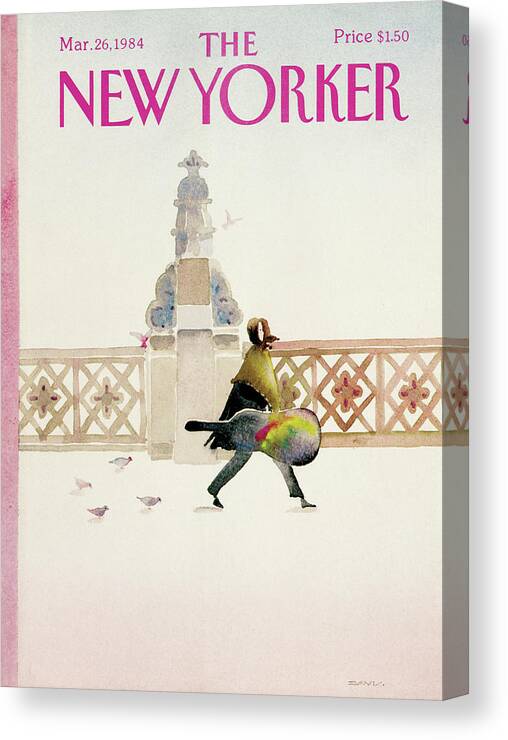 Music Canvas Print featuring the painting New Yorker March 26th, 1984 by Susan Davis