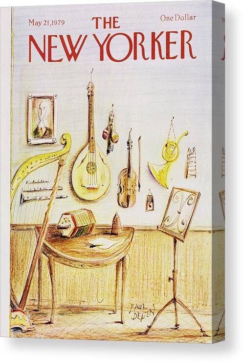 Illustration Canvas Print featuring the painting New Yorker May 21st 1979 by Paul Degen