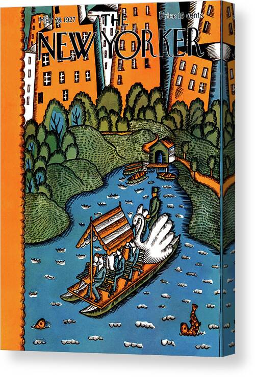 Gondola Canvas Print featuring the painting New Yorker May 28th, 1927 by Ilonka Karasz