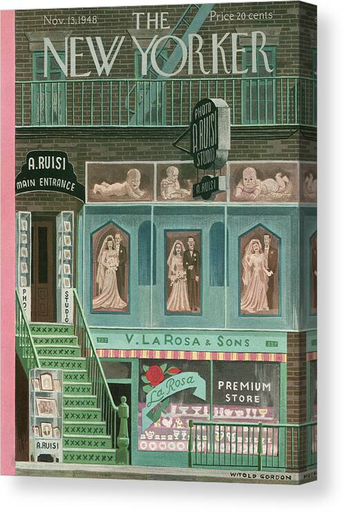 Store Canvas Print featuring the painting New Yorker November 13th, 1948 by Witold Gordon