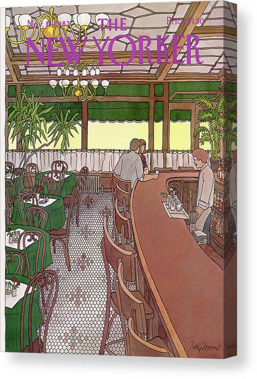 Fern Bar Canvas Print featuring the painting New Yorker November 15th, 1982 by Roxie Munro