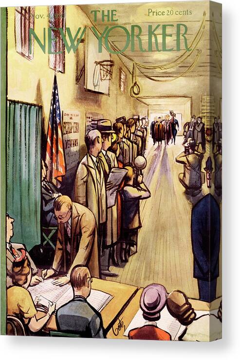 Politics Canvas Print featuring the painting New Yorker November 4th, 1950 by Arthur Getz