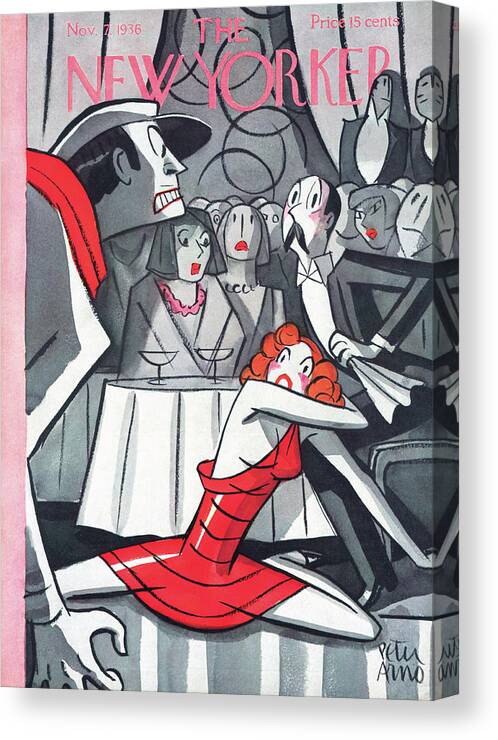 Nightclub Canvas Print featuring the painting New Yorker November 7, 1936 by Peter Arno
