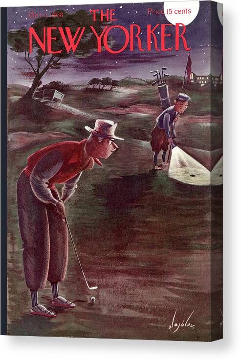Sports Canvas Print featuring the painting New Yorker October 1, 1938 by Constantin Alajalov