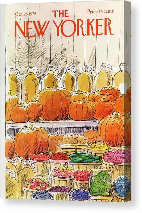 Halloween Canvas Print featuring the painting New Yorker October 25th, 1976 by Arthur Getz
