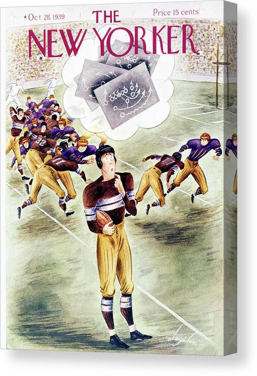 Sports Canvas Print featuring the painting New Yorker October 28 1939 by Constantin Alajalov