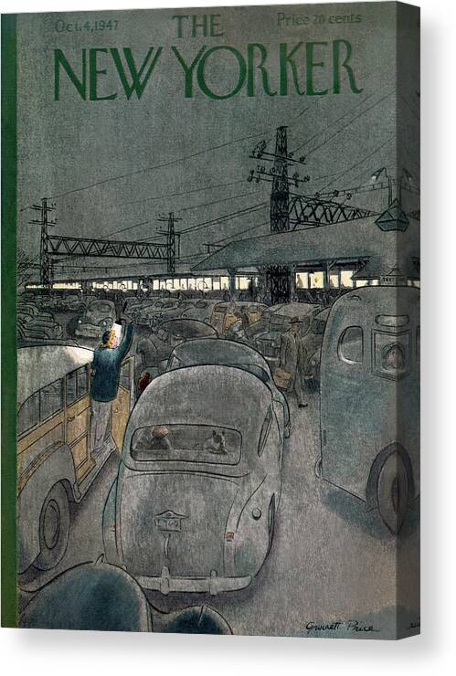 Train Canvas Print featuring the painting New Yorker October 4, 1947 by Garrett Price