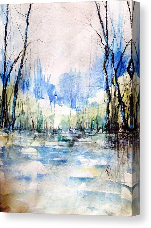 Blues Canvas Print featuring the painting Nothing But Blue Skies...Coming Our Way by Robin Miller-Bookhout