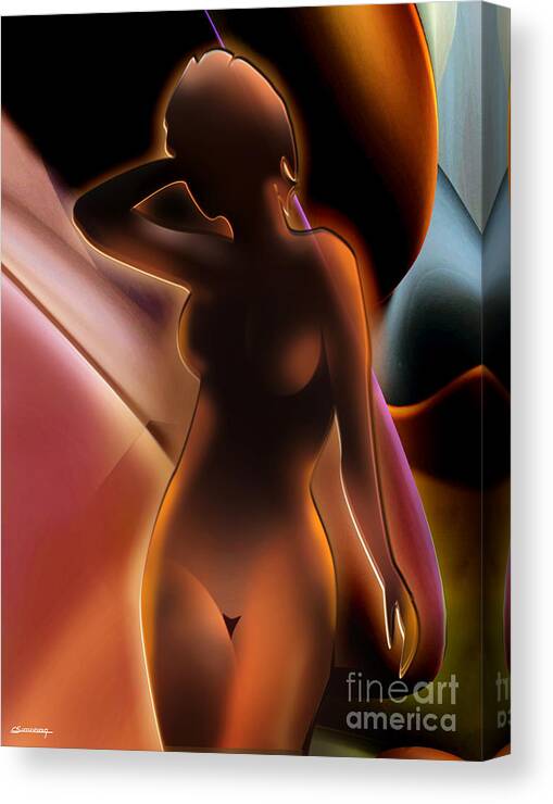 Nude Canvas Print featuring the painting Nude 4 by Christian Simonian