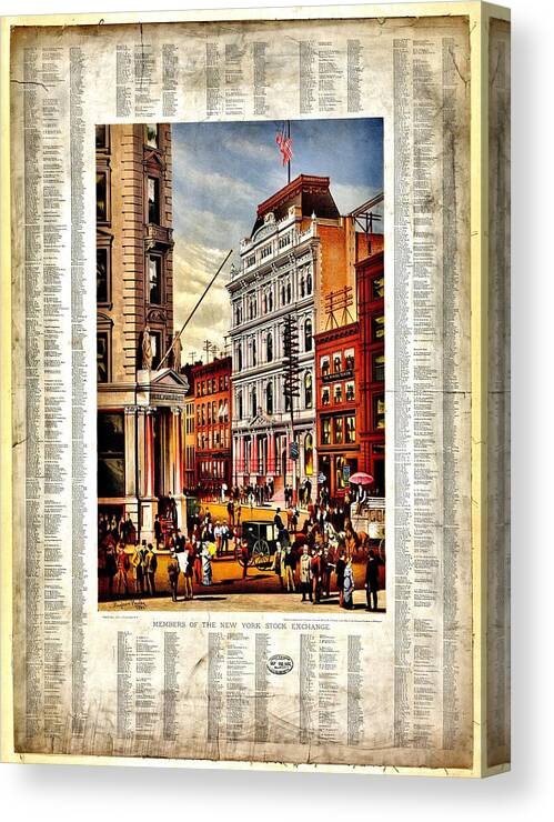 New York Stock Exchange Canvas Print featuring the photograph Nyse 1882 by Benjamin Yeager