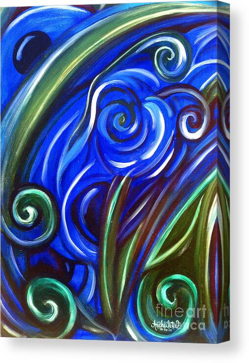 Ocean Abyss Canvas Print featuring the painting Ocean Abyss by Ruben Archuleta - Art Gallery